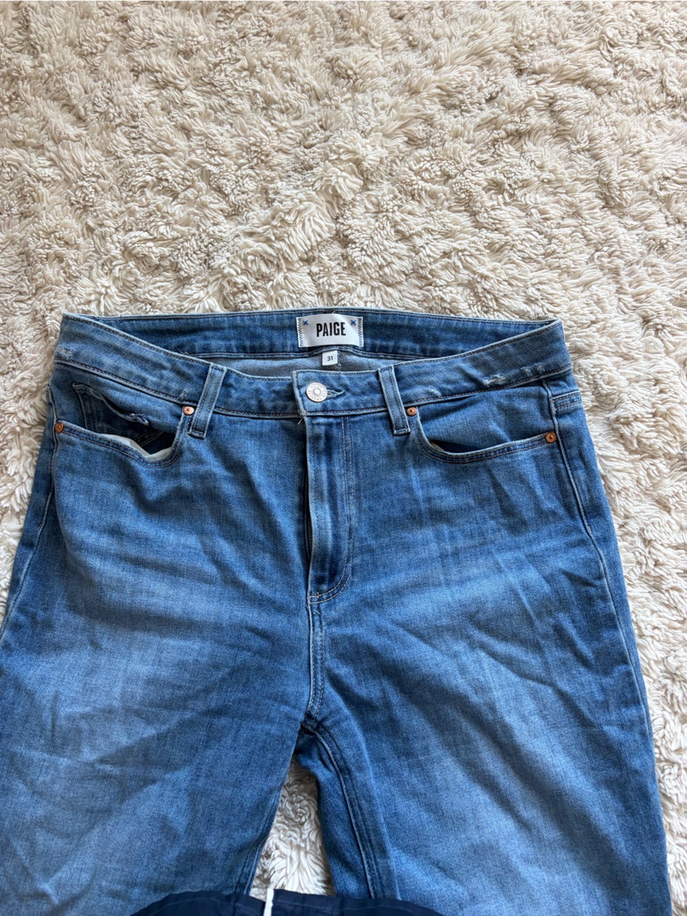 PAIGE Light Blue High-Rise Denim Jeans